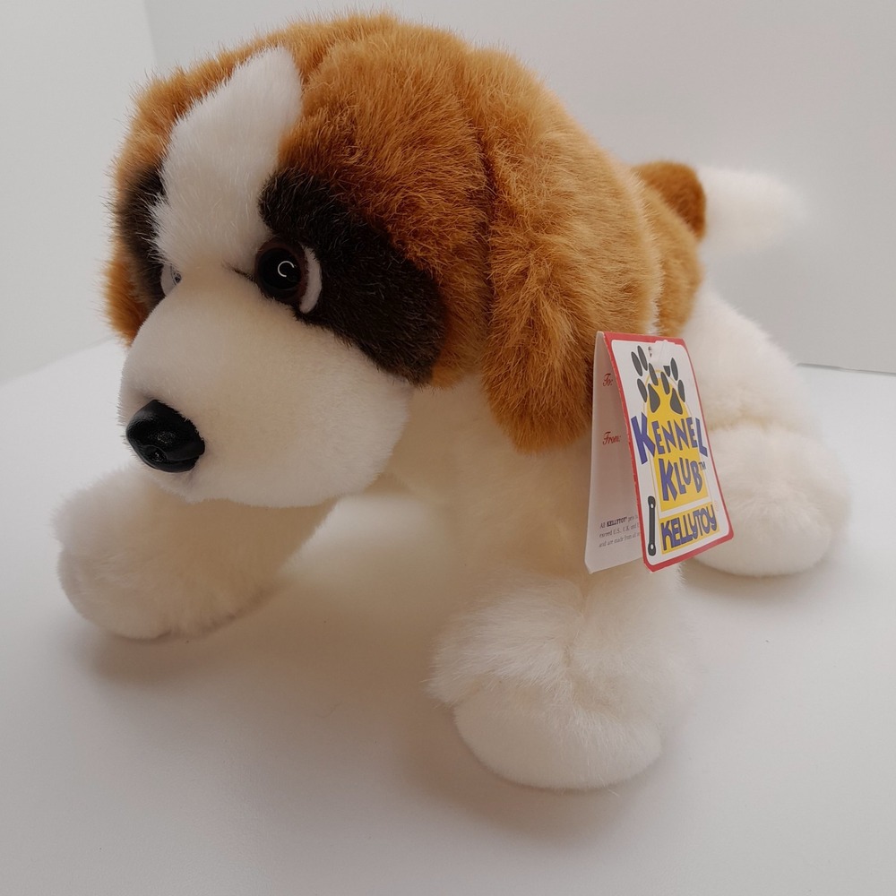 Kellytoy Kennel Klub Saint Bernard Dog Plush 9" Brown White Stuffed Animal Toy